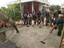 Kejar Pengecoran Jalan, Satgas TMMD 130 dan Warga Berjibaku di Mangsang Maju